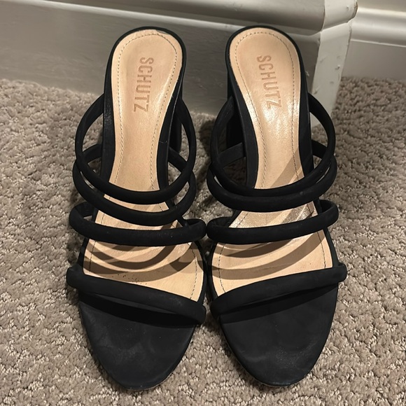 Schutz black strappy heels - Picture 1 of 5